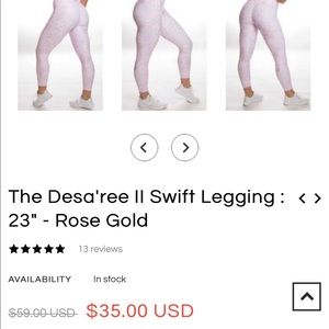 Ptula Desa’ree rose gold leggings